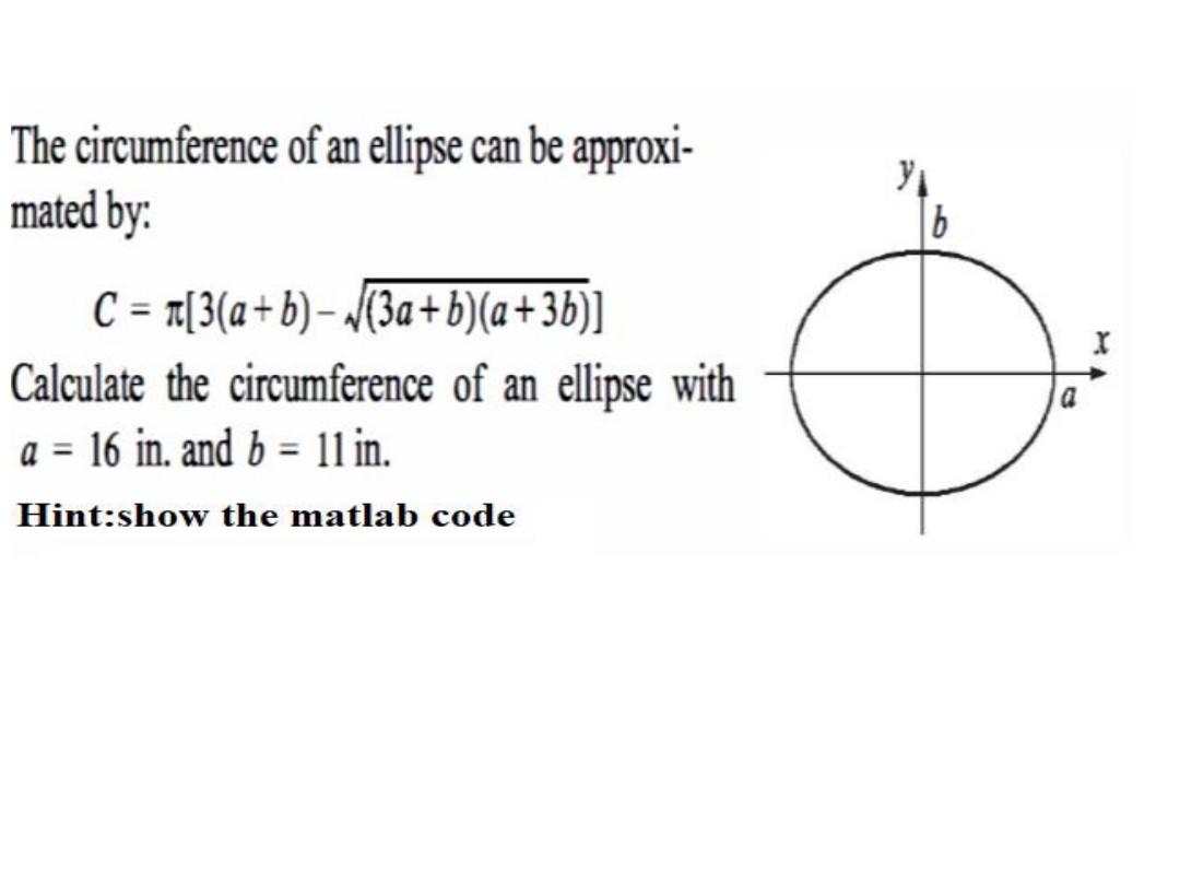 Solved The Circumference Of An Ellipse Can Be Approximated