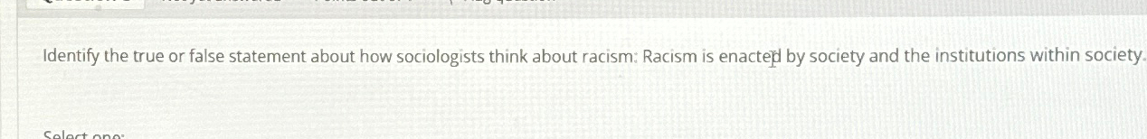 Solved Identify the true or false statement about how | Chegg.com