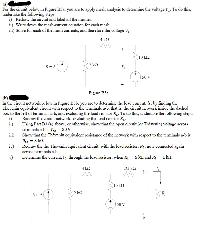 Solved (a)For the circuit below in Figure B3a, ﻿you are to | Chegg.com