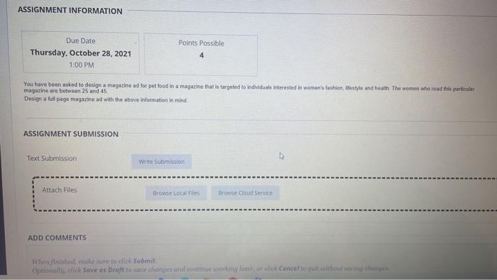 ASSIGNMENT INFORMATION Due Date Thursday, October 28, | Chegg.com