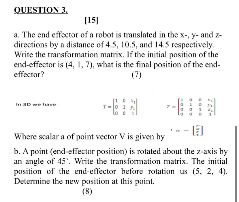 Solved Where scalar a of point vector V is given | Chegg.com