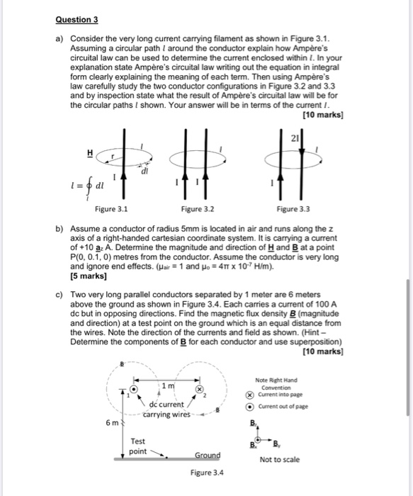 Solved Question 3 a) Consider the very long current carrying | Chegg.com