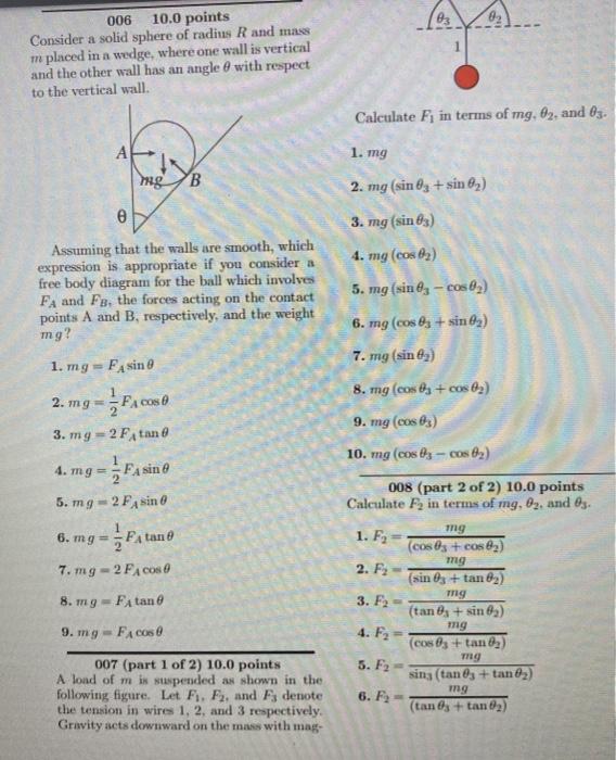 Solved 006 10.0 points Consider a solid sphere of radius R | Chegg.com