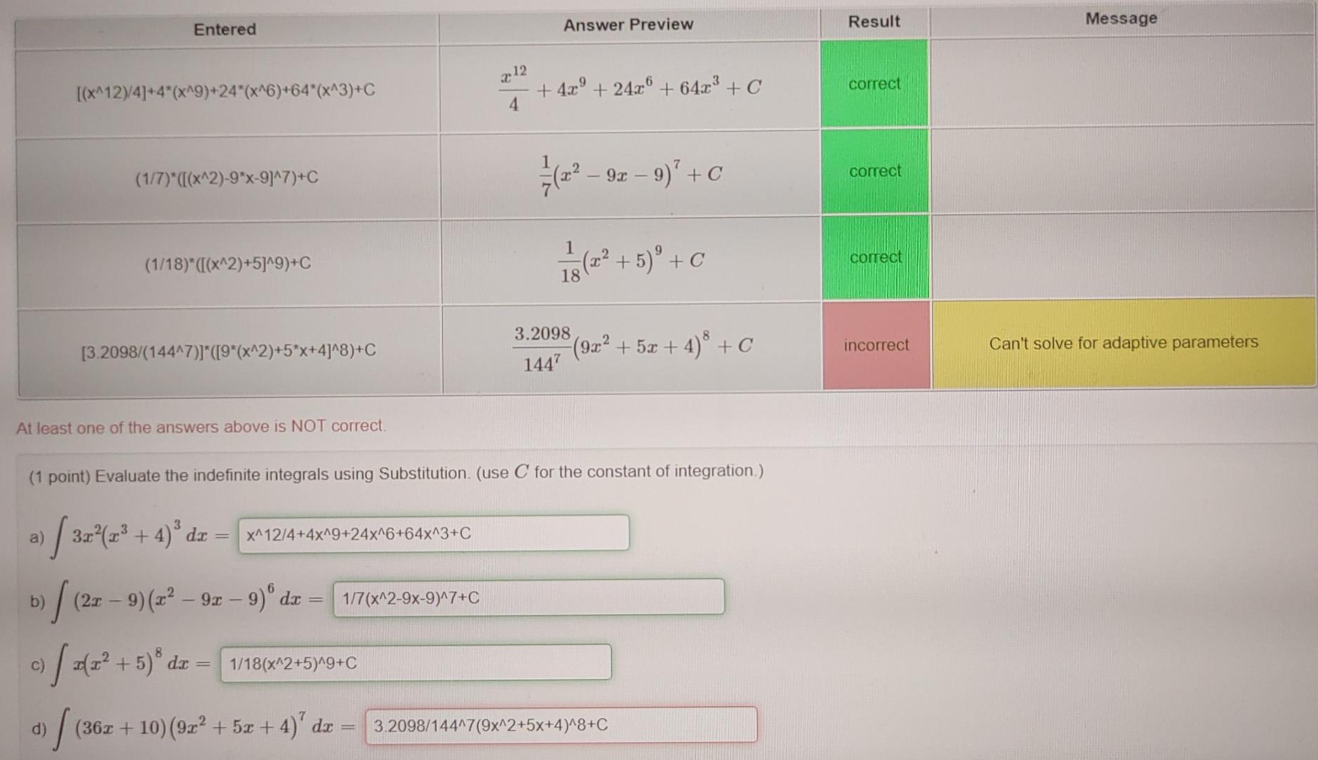 Solved Result Answer Preview Entered Message 2:12 | Chegg.com