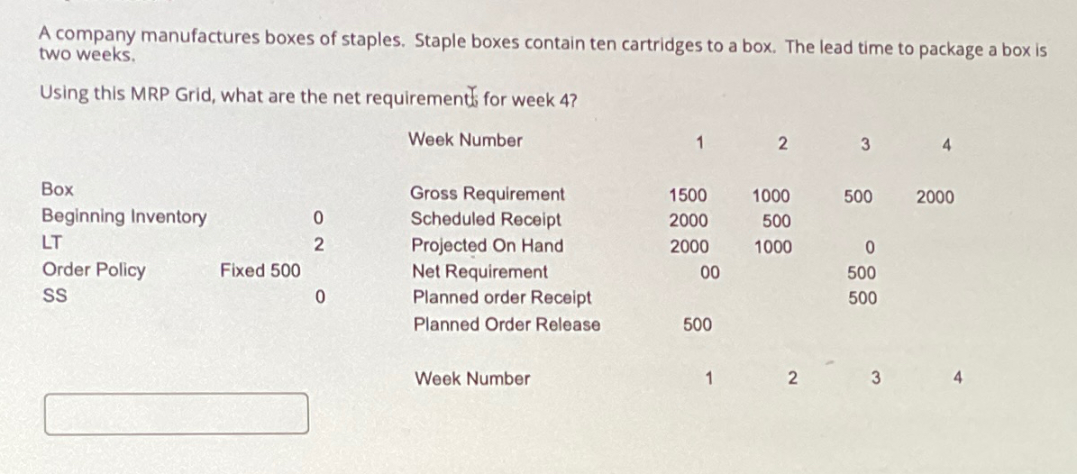 Solved A company manufactures boxes of staples. Staple boxes | Chegg.com