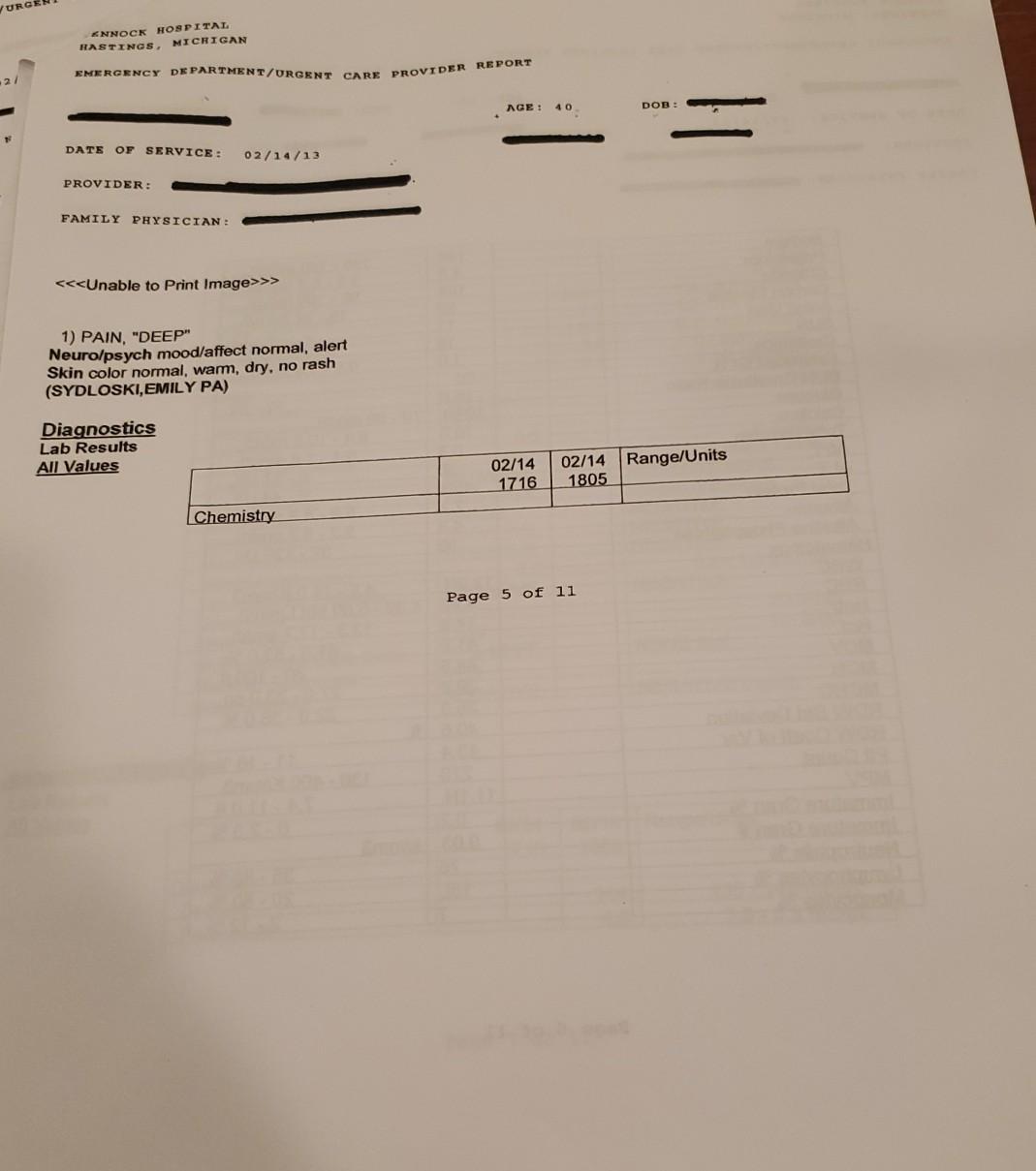 PENNOCK HOSPITAL HASTINGS, MICHIGAN Chart 3 SERVICE