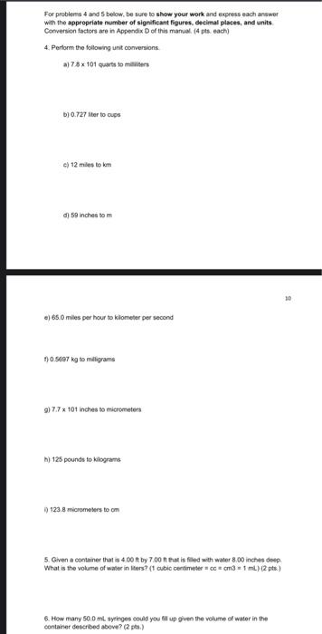 Solved Scientific Notation Significant Figures And Unit 8375