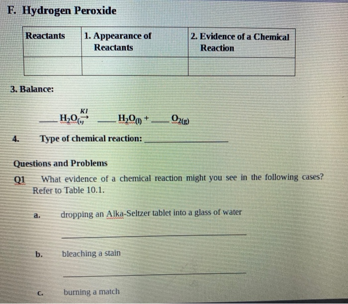 Balanced Chemical Equation For Hydrogen Peroxide And Bleach Tessshebaylo
