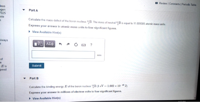 Solved a Review Constants Periodic Table leus Part A egen | Chegg.com