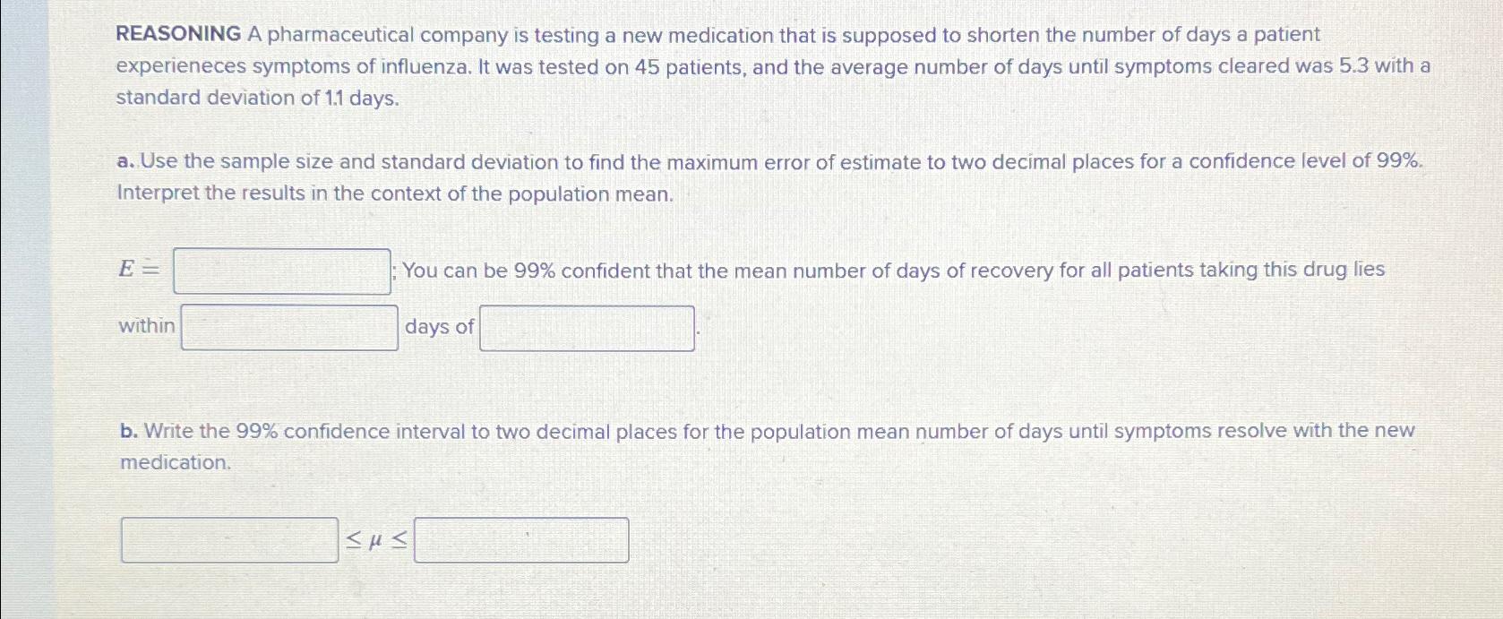 solved-reasoning-a-pharmaceutical-company-is-testing-a-new-chegg