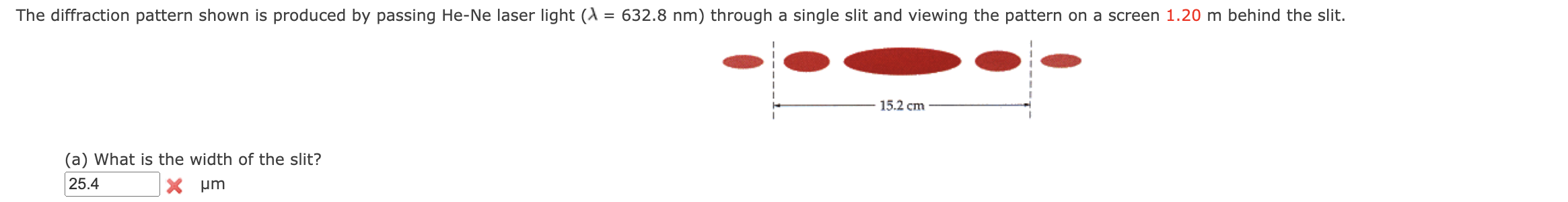 Solved The diffraction pattern shown is produced by passing | Chegg.com