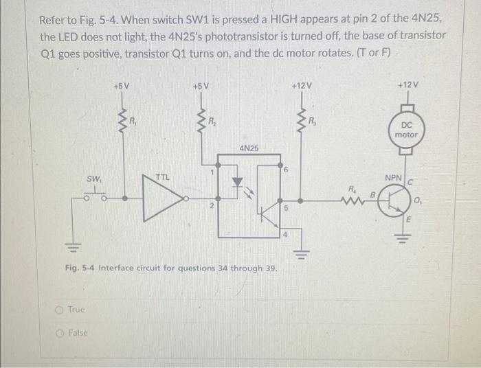 Solved Refer to Fig. 5-4. When switch SW1 is pressed a HIGH | Chegg.com