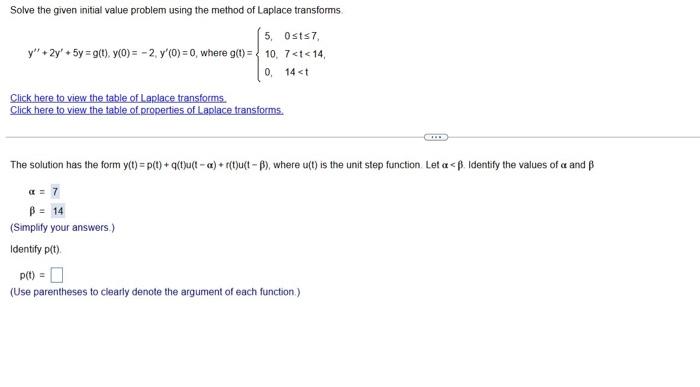 Solved Solve the given initial value problem using the | Chegg.com