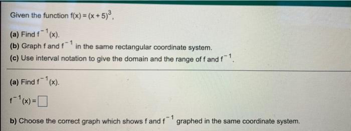Solved Given the function f(x) = (x + 5)', (a) Find f(x). | Chegg.com