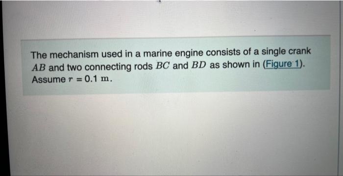Solved The mechanism used in a marine engine consists of a | Chegg.com