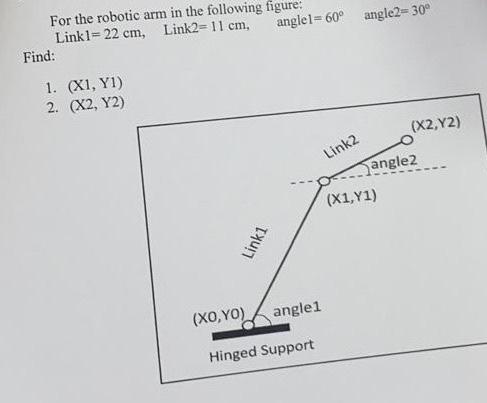 Solved For the robotic arm in the following figure: Link | Chegg.com
