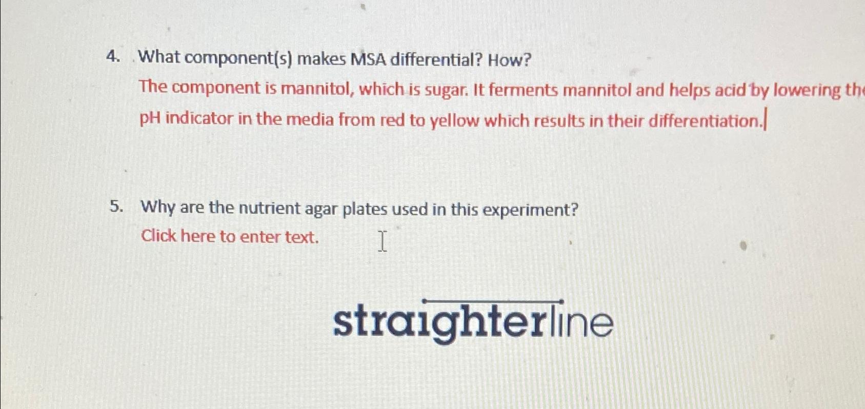 Solved What component(s) ﻿makes MSA differential? How?The