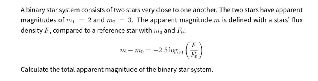 Solved A Binary Star System Consists Of Two Stars Very Close | Chegg.com