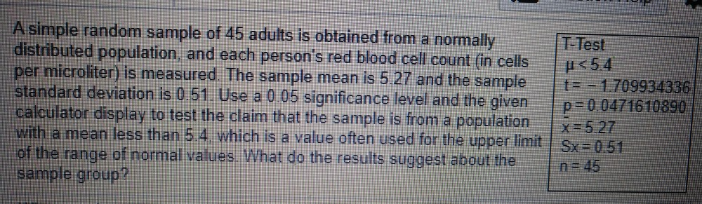 Solved A simple random sample of 45 adults is obtained from | Chegg.com