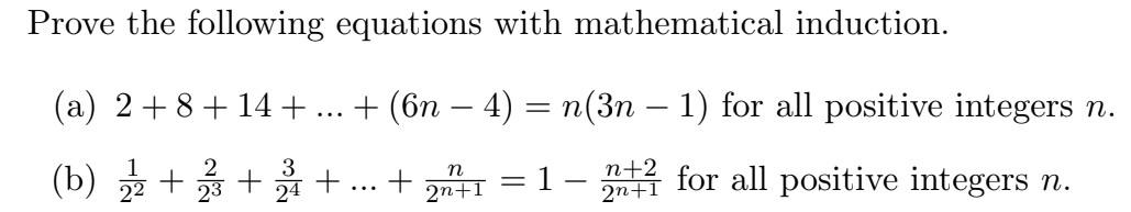 Solved Prove The Following Equations With Mathematical | Chegg.com