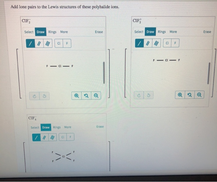 Add Lone Pairs To The Lewis Structures Of These Chegg 