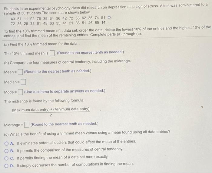 Solved Q2 [10] In a psychology experiment, 140 students were