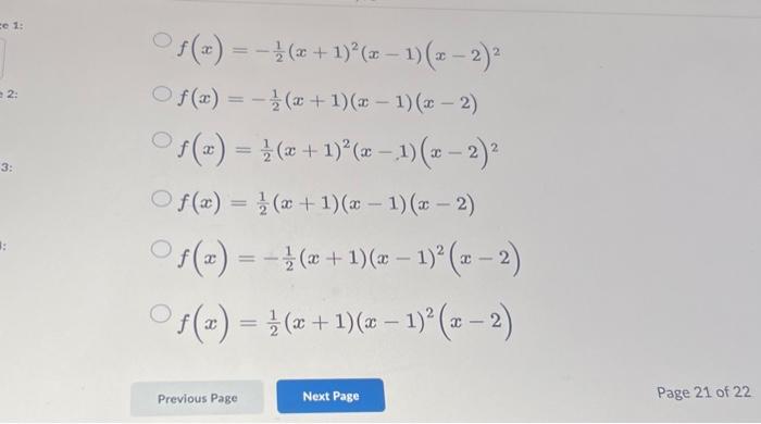 Solved Which of the following is a polynomial function that | Chegg.com