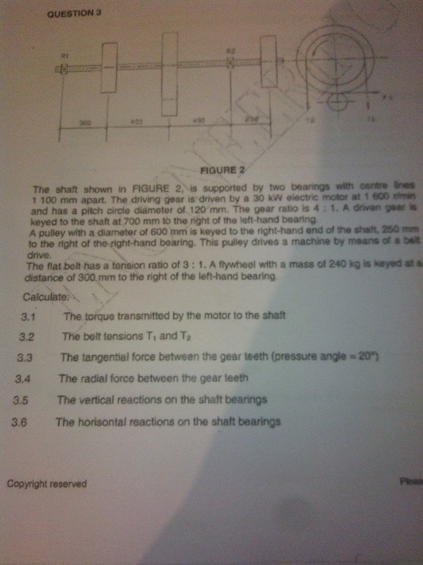 Solved QUESTION 3 FIGURE 2 The shaft shown in FIGURE 2. is | Chegg.com