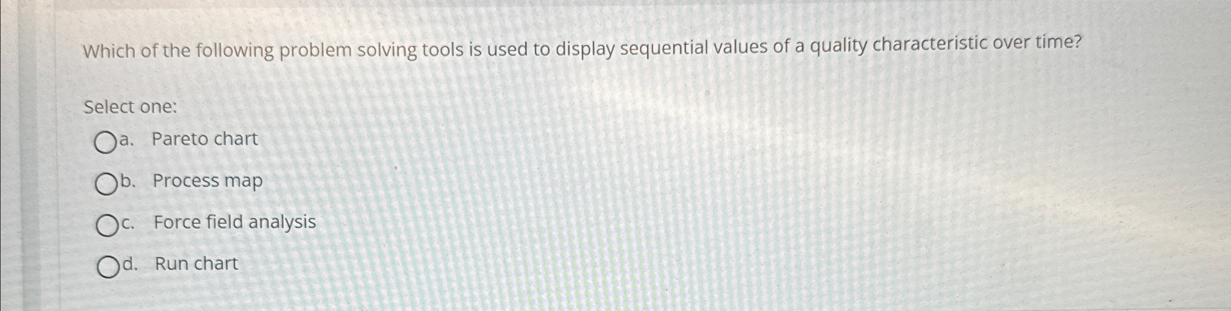 Solved Which of the following problem solving tools is used | Chegg.com