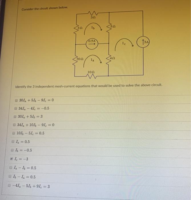 Solved Consider the circult shown below. Іь so 0.5A Ic T34) | Chegg.com