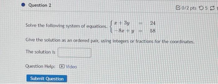 Solved Question 1 E0/2 pts 518 Details Solve the given | Chegg.com
