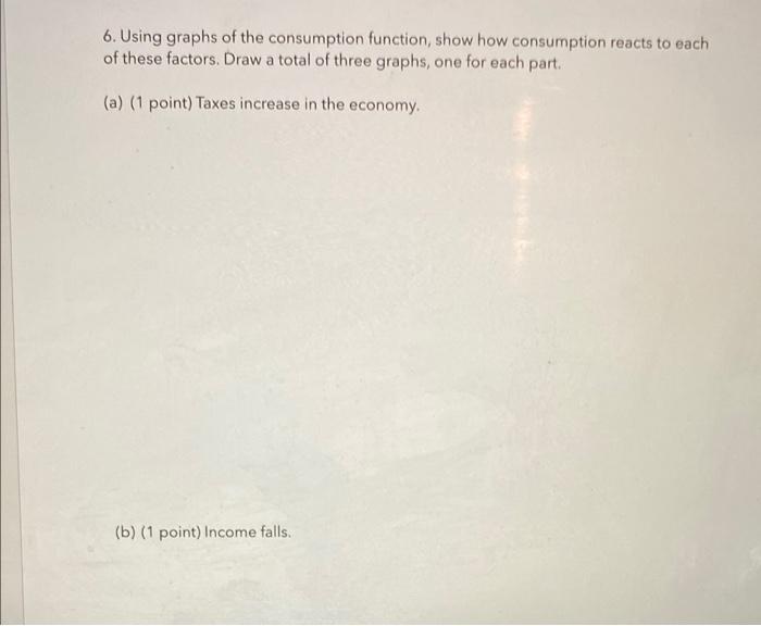 Solved 6. Using graphs of the consumption function, show how | Chegg.com