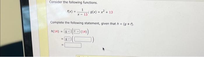 Solved Consider the following functions. | Chegg.com