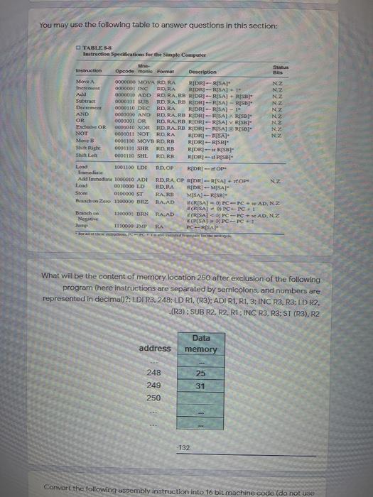Solved You may use the following table to answer questions | Chegg.com