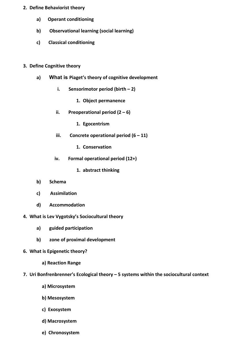 Solved 2. Define Behaviorist theory a Operant conditioning