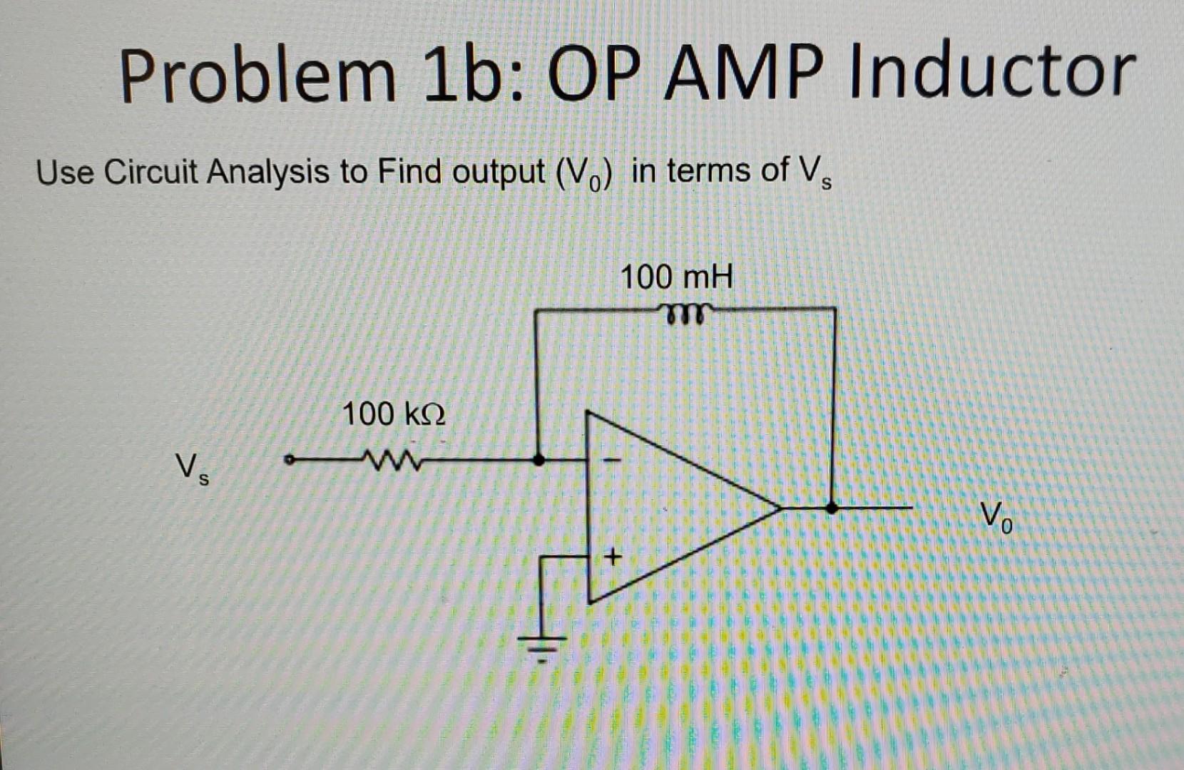 Solved Problem 1a: Operational AmplifierProblem 1b: OP AMP | Chegg.com