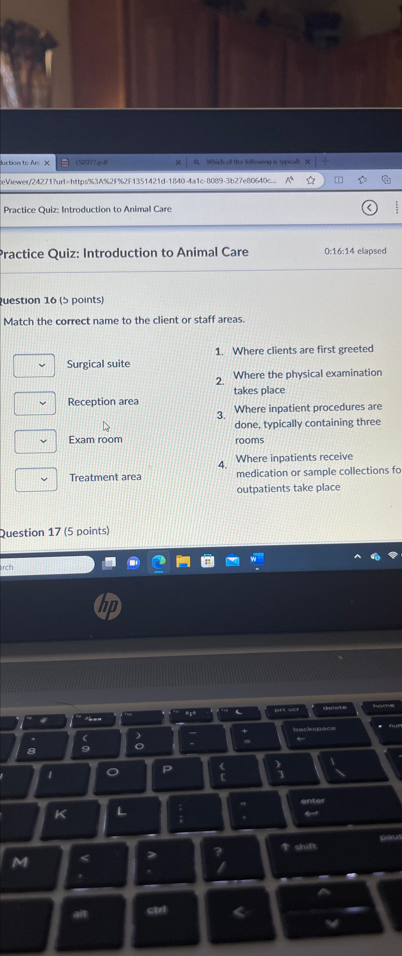 Practice Quiz: Introduction To Animal Care(S)Practice | Chegg.com