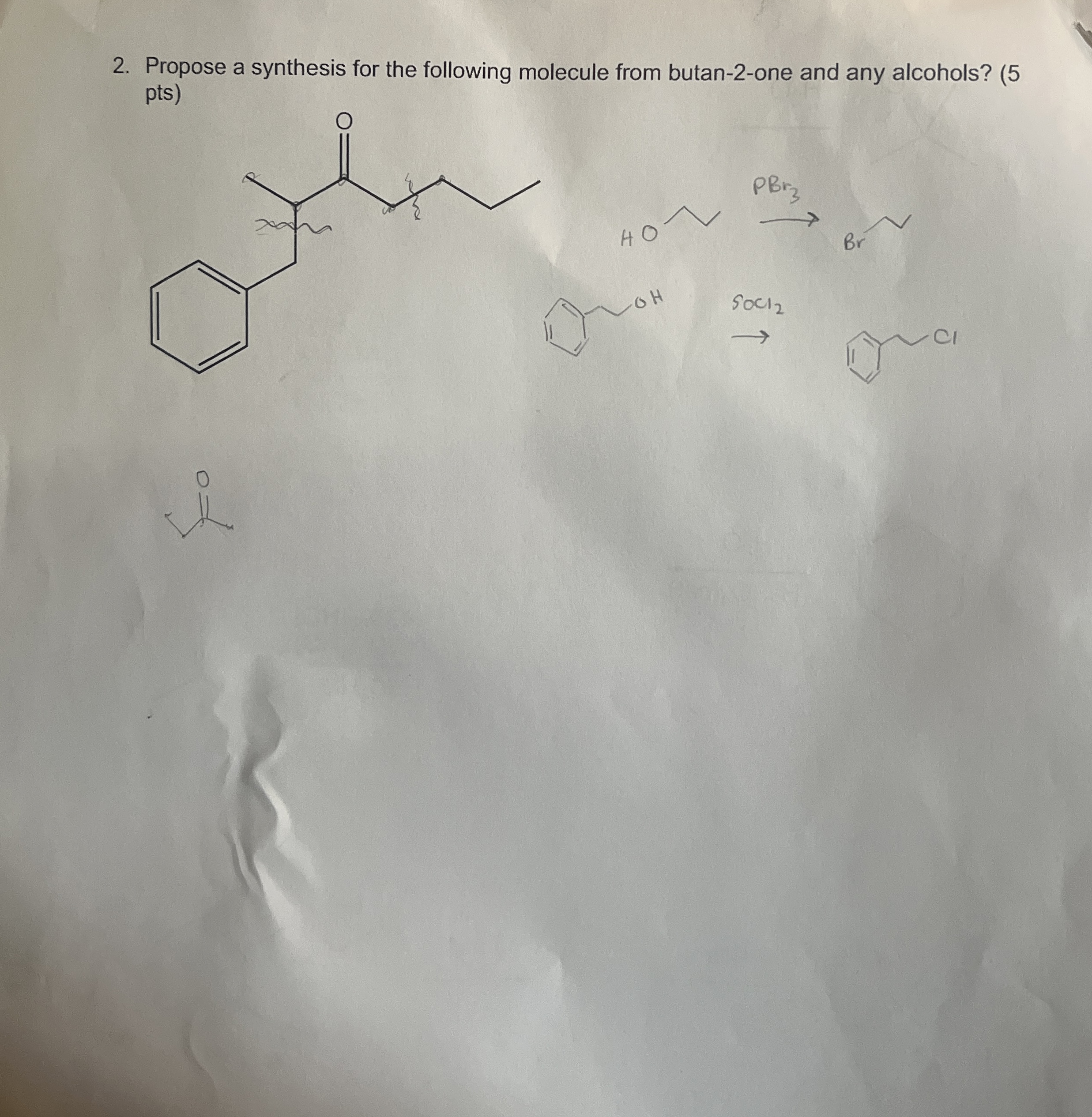 Solved Propose a synthesis for the following molecule from | Chegg.com