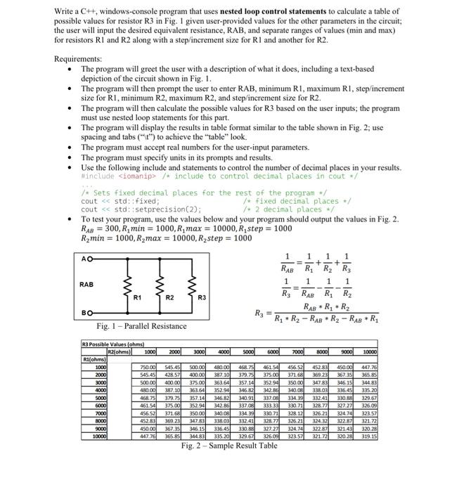 Write a C++, windowsconsole program that uses nested