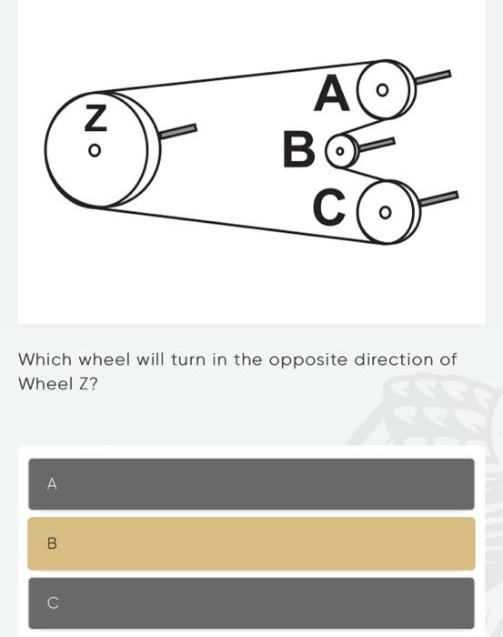 Which wheel will turn in the opposite direction of Wheel Z?