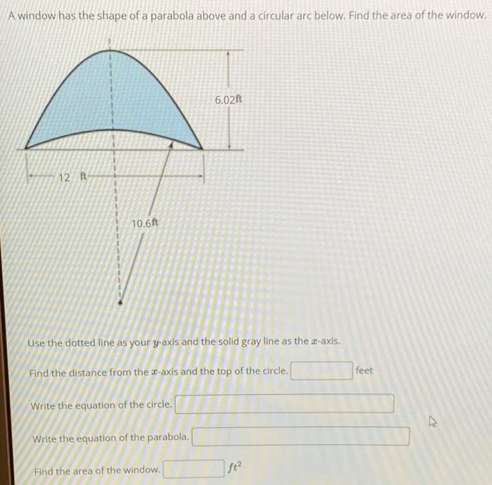 Solved A window has the shape of a parabola above and a | Chegg.com