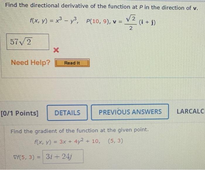 Solved Find The Directional Derivative Of The Function At P