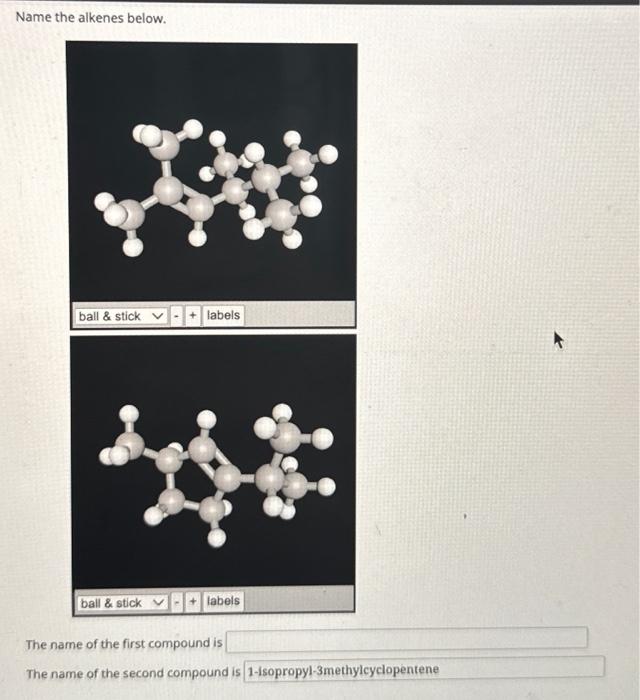 Solved Name the alkenes below. | Chegg.com