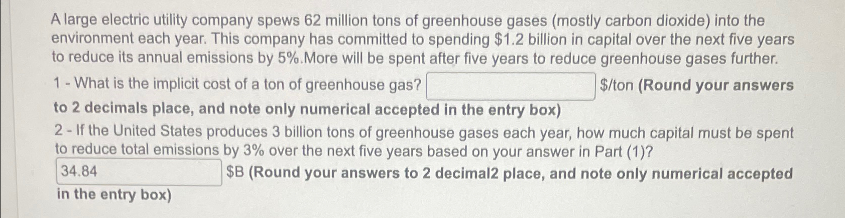 Solved A Large Electric Utility Company Spews 62 ï Million Chegg