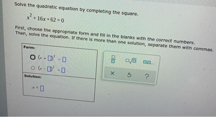 Solved Solve The Quadratic Equation By Completing The | Chegg.com