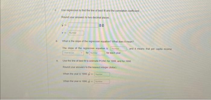 Solved c. Use regression to find the line of best fit and | Chegg.com