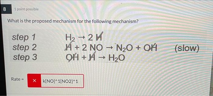 Solved 8 1 point possible What is the proposed mechanism for | Chegg.com