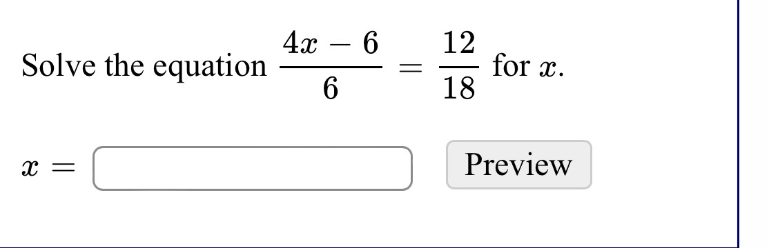 solve the equation 6x 12 4x 18