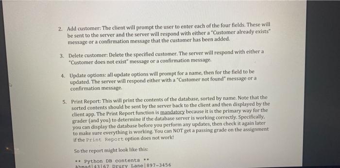Solved 1. You will construct a client/server application. In | Chegg.com