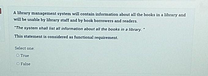 Solved A Library Management System Will Contain Information | Chegg.com